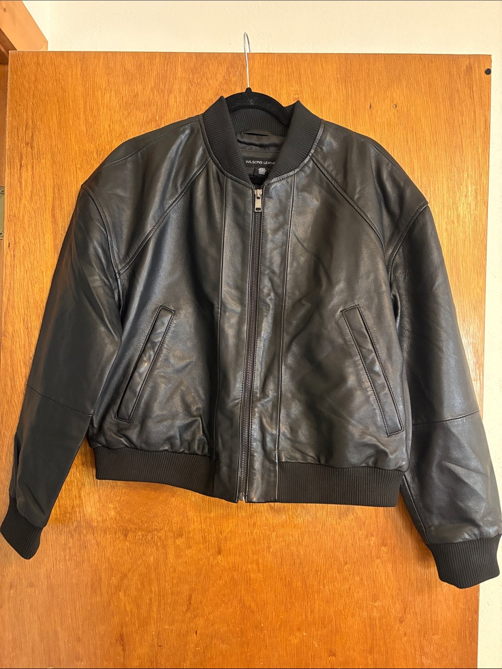 NWOT! Wilsons Black Genuine Leather Bomber Jacket Womens